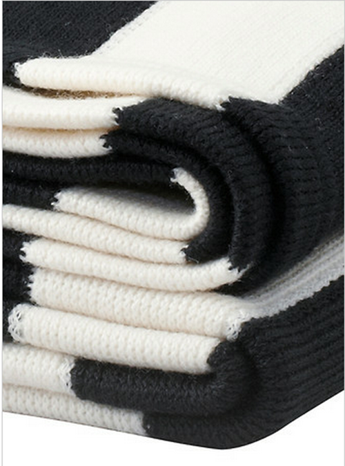 Little Green Notebook Black and White Striped Throw